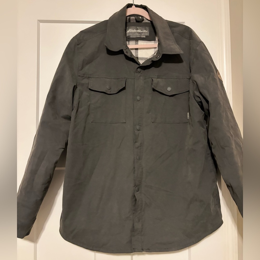 Eddie Bauer Legend Wash Flannel-lined Snap front Shirt/Jacket size L